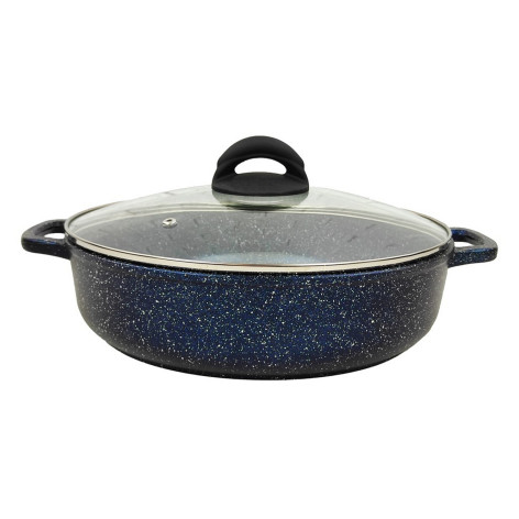 Жаровня алюминиевая  3,5 л 28х7 см стекл крышка под упак Традиционная Гранит Горница