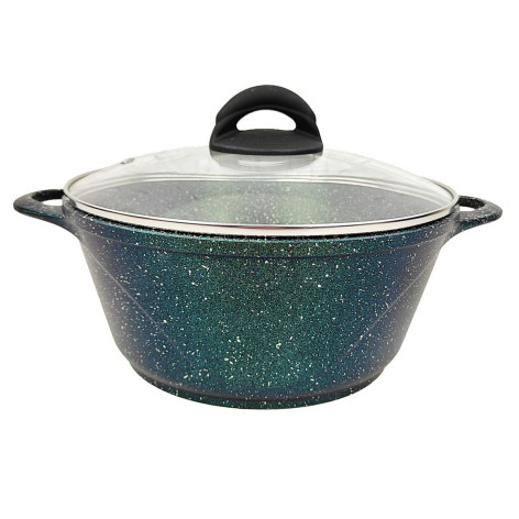 Кастрюля алюминиевая  3 л стекл крышка под упак Универсальная Классик Горница