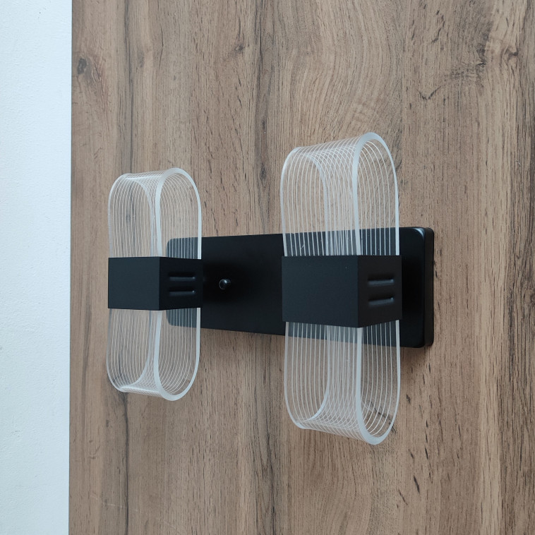 Изображение Бра светодиодный 2 плафона 26*20*9,5 см 24Вт 6000 LM 10 м2 акрил 2 цвета Baizheng