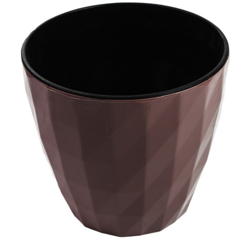 Кашпо пластиковое  3 л мокко черная вставка Соло Ruby Bmc