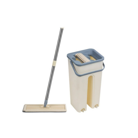 Набор ведро 12 л + швабра 120 см насадка микрофибра 31,5х11 см Clean hands beige Рыжий Кот