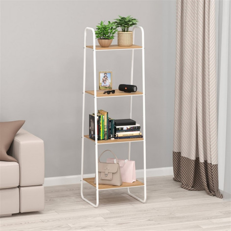 Стеллаж металлический 4-х ярусный 45х38,5х147 см белый Скандинавия 14 ЗМИ