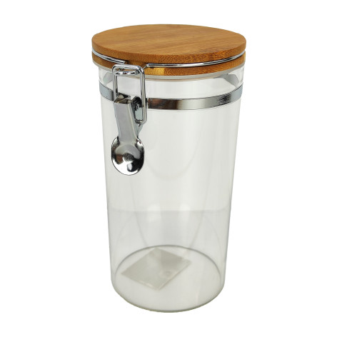 Банка пластиковая для сыпучих продуктов 1,2 л дерево крышка Бамбук Baizheng