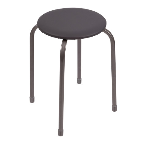 Табурет металлический 300*450*450 мм с мягким сиденьем серый Nika