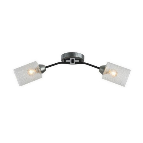 Люстра 2 плафона 60*12*16 см Е27 60Вт 9 м2 плафон стекло серый черный Baizheng