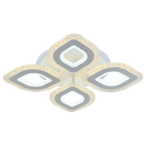 Люстра светодиодная 4 плафона 66*52*9 см 116Вт 3900LM 20м2 3 цвета прилож пульт белый Baizheng