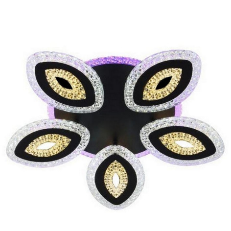 Люстра светодиодная 5 плафонов 51*8 см 110Вт 3750LM 20м2 3 цвета прилож пульт черный Baizheng