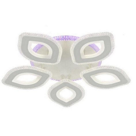 Люстра светодиодная 5 плафонов 57*9 см 120Вт 4120 LM 20м2 3 цвета прил пульт белый Baizheng