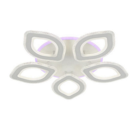 Люстра светодиодная 5 плафонов 74*9 см 170Вт 5620LM 35м2 3 цвета прилож пульт белый Baizheng