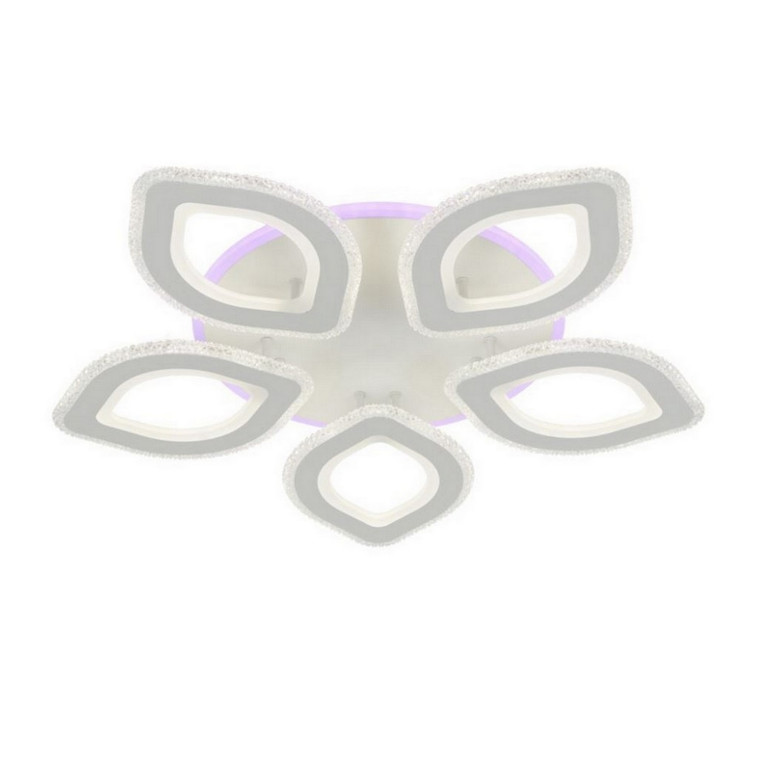 Люстра светодиодная 5 плафонов 74*9 см 170Вт 5620LM 35м2 3 цвета прилож пульт белый Baizheng