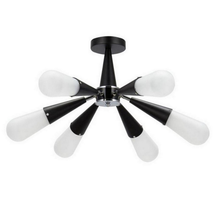 Светильник спот 6 плафонов 73*22 см Е27 60Вт 24 м2 плафон стекло черный Baizheng