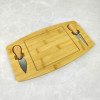 Мини изображение Блюдо деревянное 19*33*1,5 см для сыра бамбук доска нож вилка BZ-SD03 Baizheng