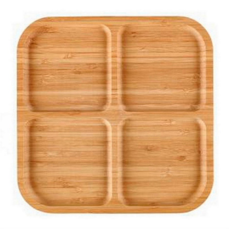 Менажница бамбуковая 250х15 мм 4-х секционная Квадрат BZ-SGF01 Baizheng