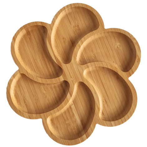 Менажница бамбуковая 250х15 мм 6-ти секционная Круг BZ-YXP01 Baizheng