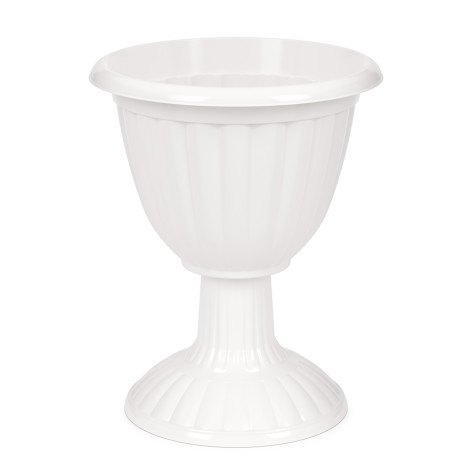 Вазон пластиковый  12 л 37х37х46 см ножка белый Жасмин Альтернатива