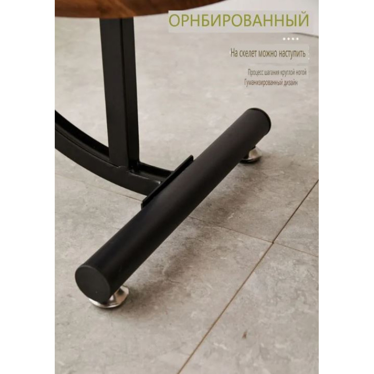 Фотография Стол МДФ журнальный 40*40*60 см 2-х ярусный рама металл черный орех Baizheng