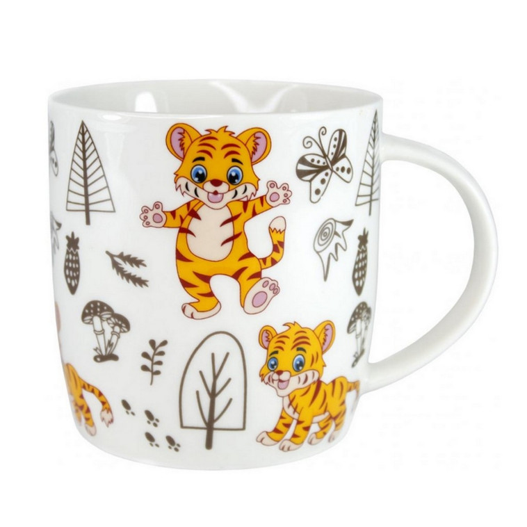 Кружка фарфоровая 380 мл Веселые тигрята NataM