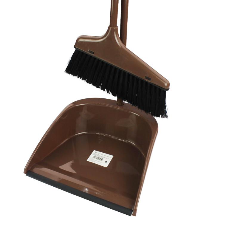 Фото Набор пластиковый для уборки веник + совок 73х25,5х25 см пласт ручка коричневый Baizheng