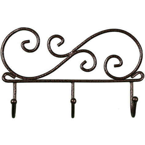 Вешалка металлическая настенная 200х40х130 мм черный Кружева 3 ЗМИ Вешалка металлическая настенная 200х40х130 мм черный Кружева 3 ЗМИ