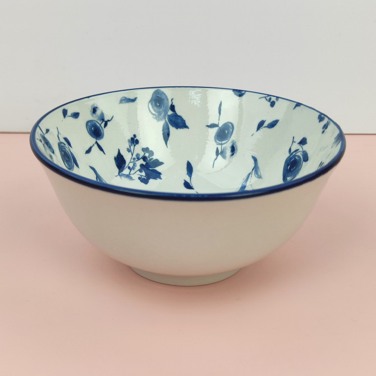 Фото Бульонница фарфоровая 15 см 600 мл Blue calico Коралл