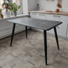 Мини изображение Стол ЛДСП кухонный 120*70 см серый ножки металл черный  A125 2 кор Baizheng
