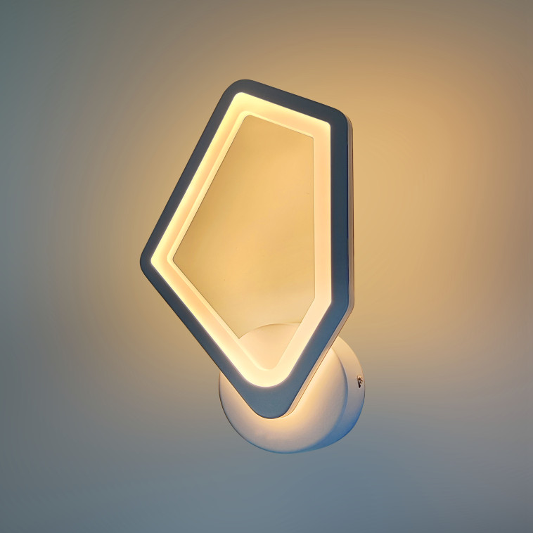 Фото Бра светодиодный 1 плафон 29,8*17,8*5 см 24Вт 1080LM 10м2 3 цвета пластик белый Baizheng