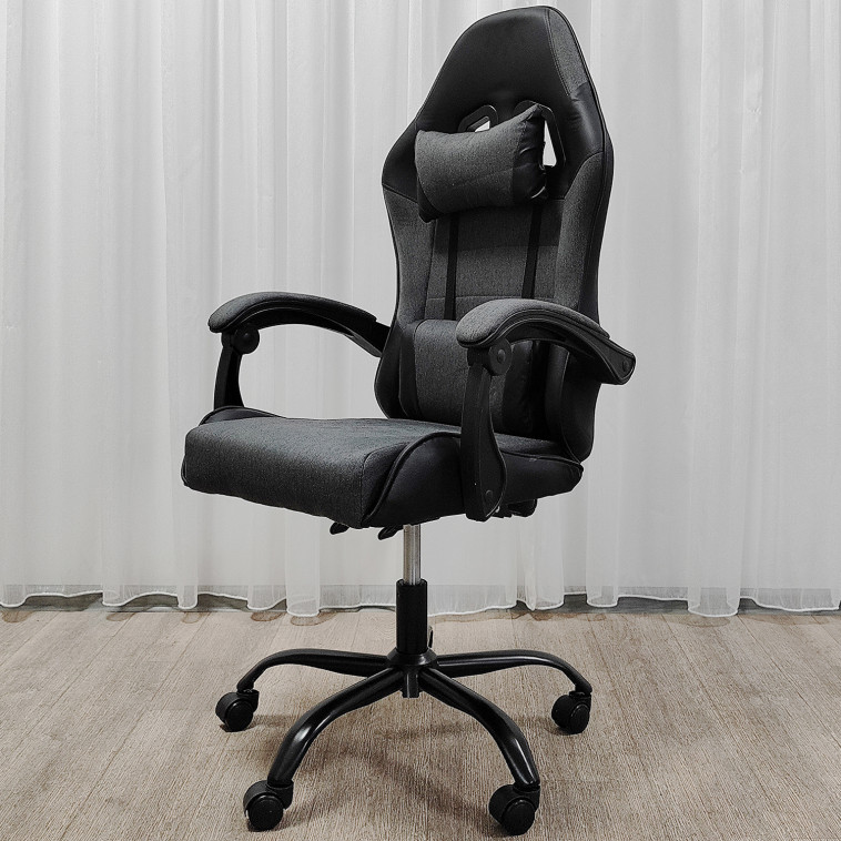 Фото Кресло компьютерное игровое 124*58*49 см до 150 кг серый Baizheng