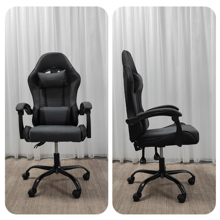 Изображение Кресло компьютерное игровое 124*58*49 см до 150 кг серый Baizheng