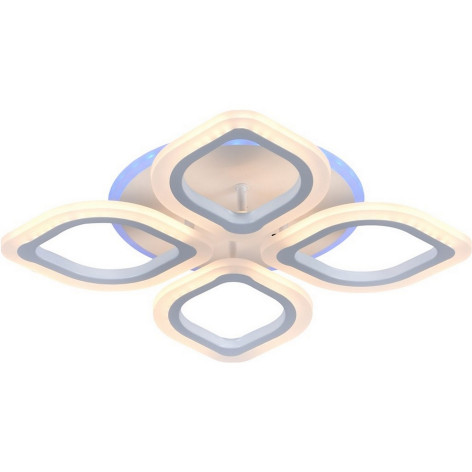 Люстра светодиодная 4 плафона 48*7,5 см 48Вт 2475LM 20м2 пульт пластик мультицвет Baizheng