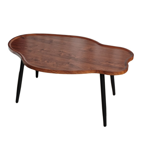 Стол МДФ журнальный 100*60*48 см рама металл черный орех Baizheng