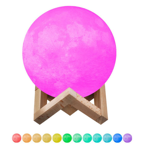 Ночник светодиодный 15*12 см 800 мл 2 Вт USB увлажнитель сенсор мультицвет Луна Baizheng