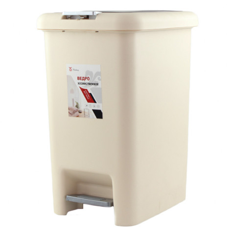 Ведро пластиковое для мусора 15 л с педалью в ассортименте Baizheng