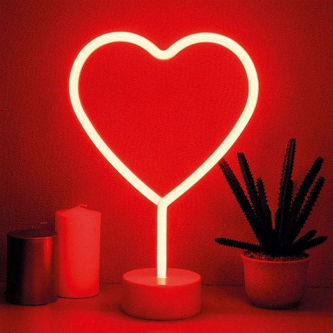 Ночник неоновый 30 см 0,65 Вт 3АА  сердце EN-NL 19 Energy