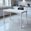 Мини фото №1 Стол ЛДСП кухонный 120*60 см белый ножки металл белый DT-126B 2 кор Baizheng