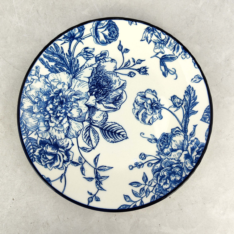 Фото Тарелка фарфоровая десертная  20 см Blue posy Коралл