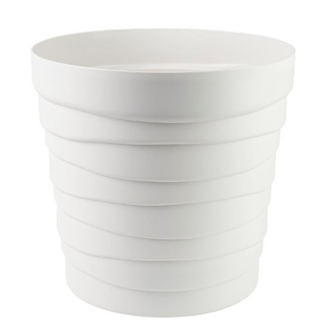 Кашпо пластиковое  7,5 л с донышком белый Бархан Bmc