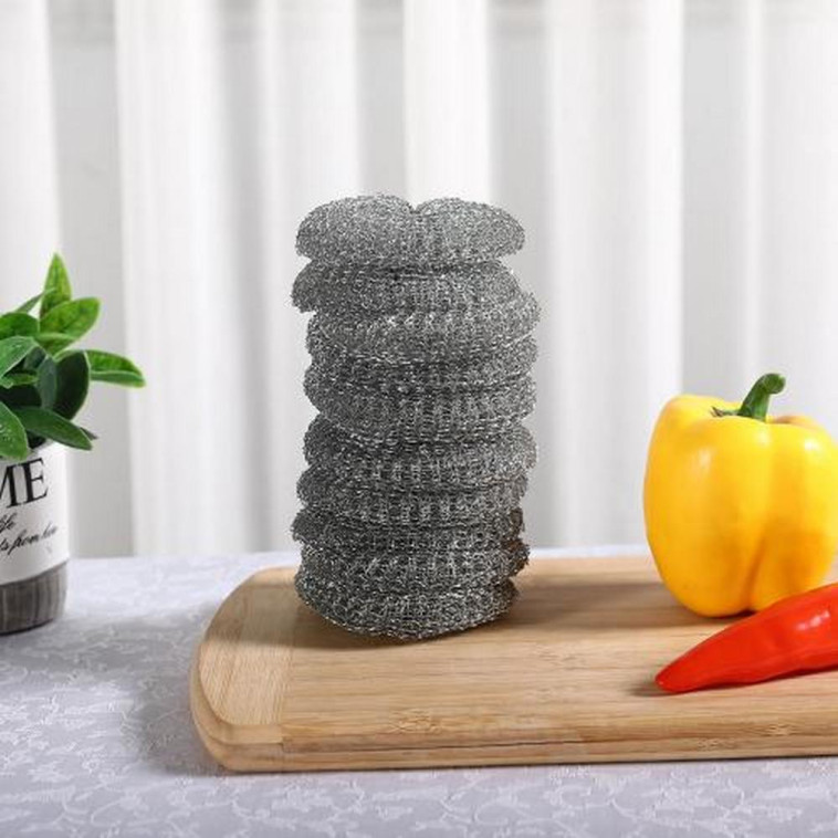 Картинка Губка металлическая для посуды 10 шт Baizheng