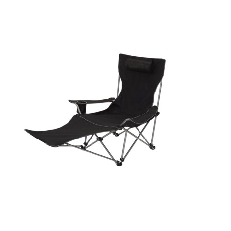 Кресло-шезлонг туристическое складное 150*75*74 см до 120 кг черный Baizheng