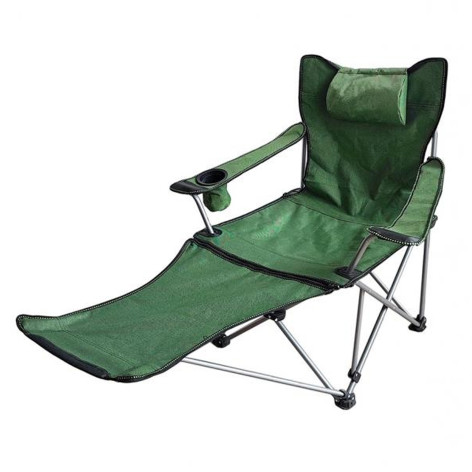 Кресло-шезлонг туристическое складное 150*75*74 см до 120 кг зеленый Baizheng