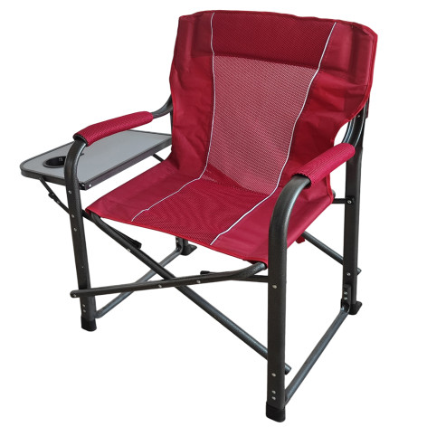 Стул со спинкой туристический складной 63*47*89 см до 120 кг столик бордовый Baizheng