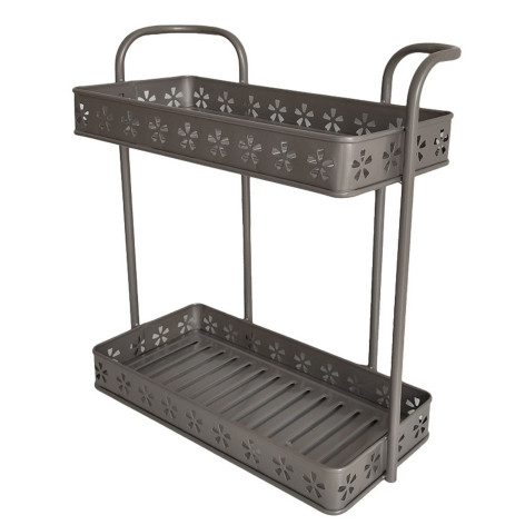 Полка металлическая для ванной 2-х ярусная 34,5х15,5х40,5 см шампань BD-HP124 Baizheng