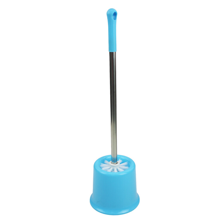 Ерш пластиковый для туалета с подставкой 130*490 мм металл ручка голубой Baizheng (1/160)