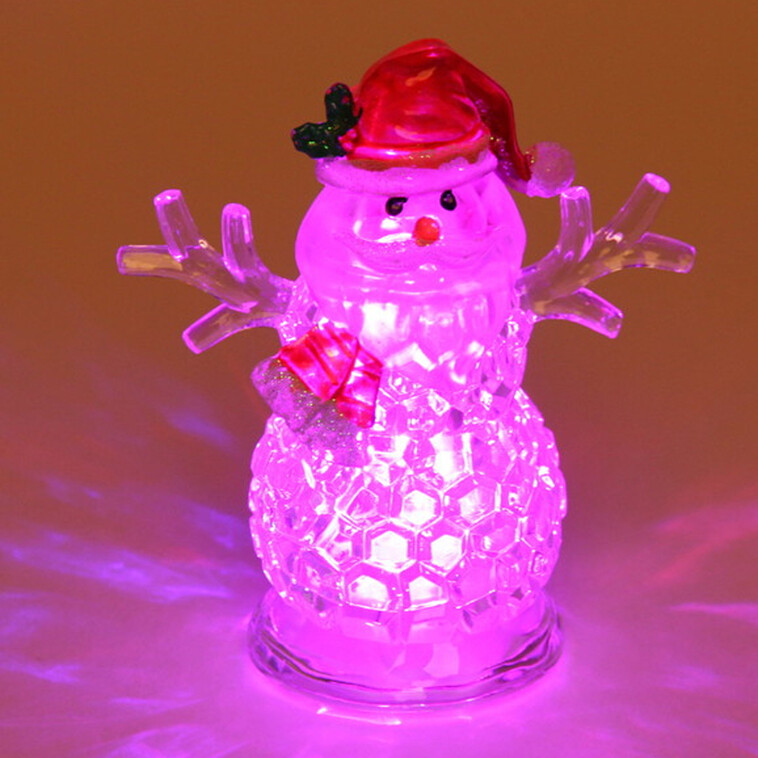Картинка Акция! Светильник светодиодный пластиковый  9*5,3*10,5 см Дед Мороз в колпаке (1/240)