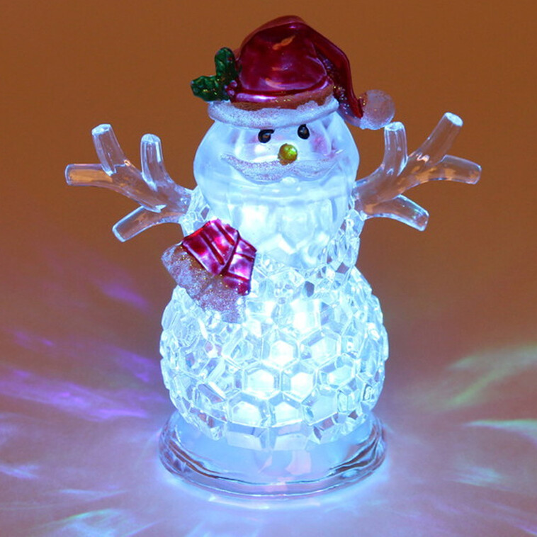 Фотография Акция! Светильник светодиодный пластиковый  9*5,3*10,5 см Дед Мороз в колпаке (1/240)