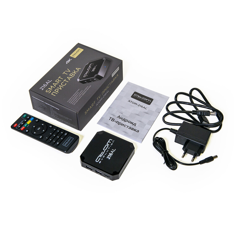 Приставка Смарт ТВ ATOM-216AL Android TV Box Allwinner H313 2/16 Gb Атом (1/10)