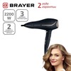 Мини фото Фен 2200 Вт 2 скорости складная ручка Brayer (1/24)