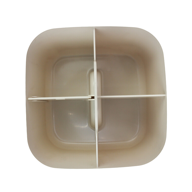 Фото Органайзер пластиковый  16,3*16,3*15 см для мелочей съемные перегородки молочный Baizheng (1/18)