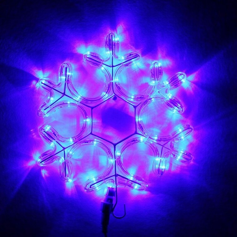 Акция! Фигура светодиодная 27 см синий Снежинка Серпантин (1,60)