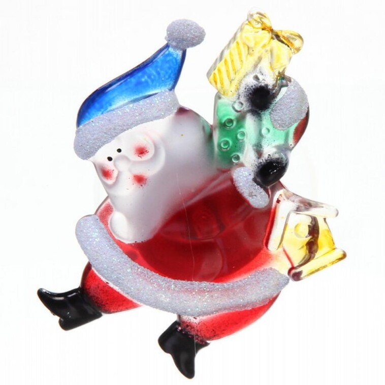 Акция! Светильник светодиодный пластиковый  9,5*4 см на присоске Веселый Дед Мороз Серпантин (1/192)
