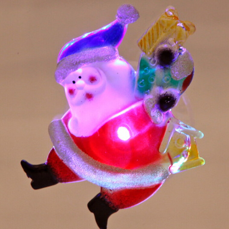 Изображение Акция! Светильник светодиодный пластиковый  9,5*4 см на присоске Веселый Дед Мороз Серпантин (1/192)